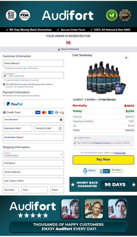 audifort check out page